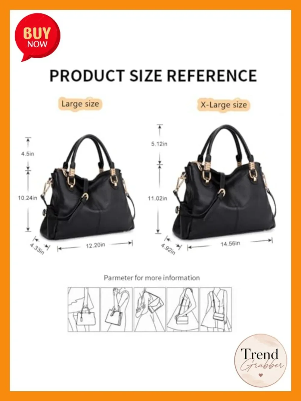 Genuine Leather Satchel Handbag with Adjustable Strap Shoulder Tote